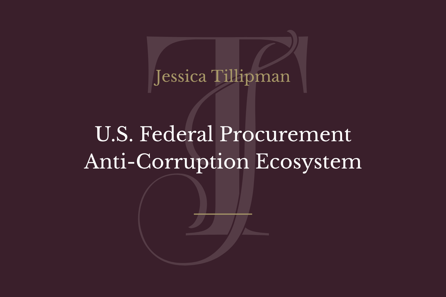 U.S. Federal Procurement Anti-Corruption Ecosystem